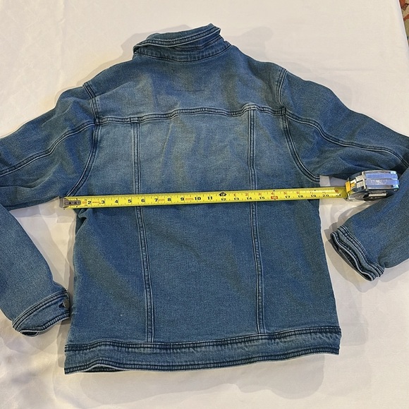 FFLA Five Four Los‎ Angeles Bridge Denim Jean Jacket Men’s medium Indigo EUC - Picture 4 of 5